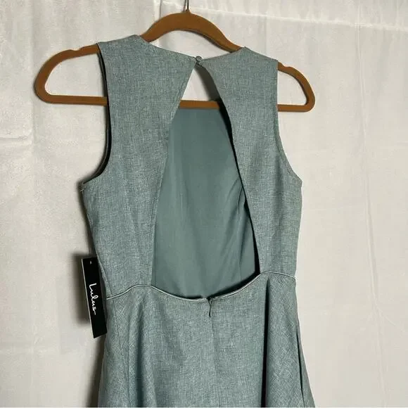 Lulu's Tiffany Blue Skater Dress Side Pockets Retro Vintage Classy Elegant Small - Picture 5 of 8